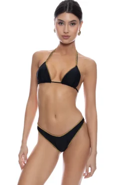 Luli Fama Triangle|Halter-Luxe Stitch Seamless Sliding Triangle Bikini Top