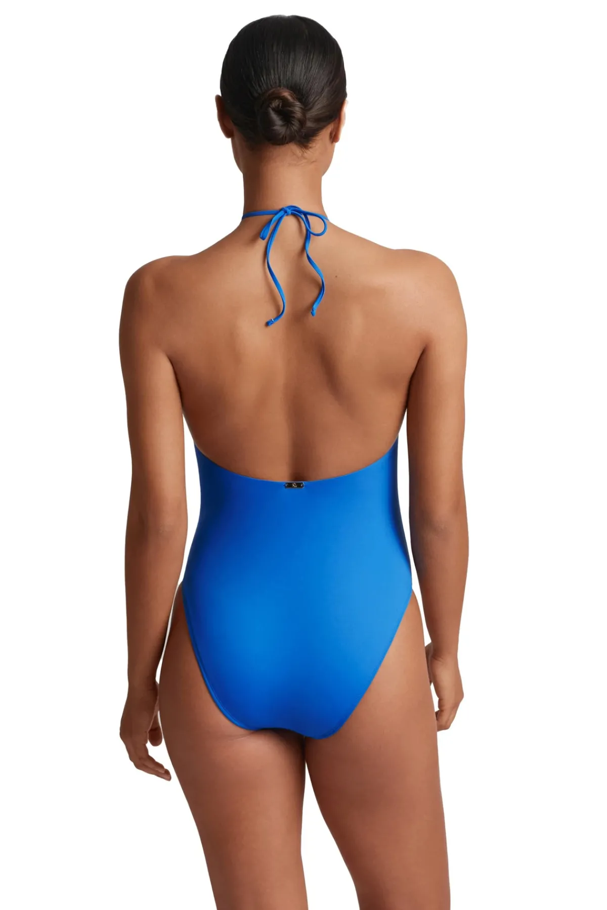 Lauren Ralph Lauren High Leg|Halter-Macrame Ring One Piece Swimsuit