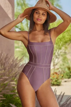 Becca by Rebecca Virtue High Leg|One Pieces-Makenna One Piece Swimsuit