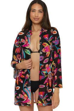 Trina Turk Shirt Dresses-Mesh Beach Shirt