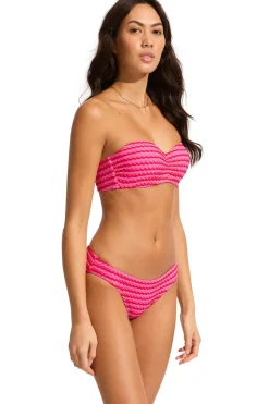 Seafolly Bandeau|Bikinis-Mesh Effect Bandeau Bikini Top