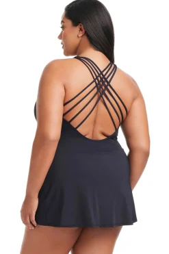 Bleu Rod Beattie Swimdress / Skirted|One Pieces-Mesh One Piece Swim Dress