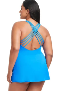 Bleu Rod Beattie Swimdress / Skirted|One Pieces-Mesh One Piece Swim Dress