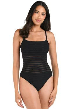 La Blanca One Pieces-Mesh One Piece Swimsuit