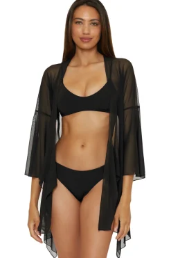Becca by Rebecca Virtue Kimonos / Robes-Mesh Tie Front Kimono