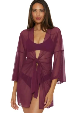 Becca by Rebecca Virtue Kimonos / Robes-Mesh Tie Front Kimono