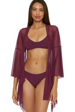 Becca by Rebecca Virtue Kimonos / Robes-Mesh Tie Front Kimono