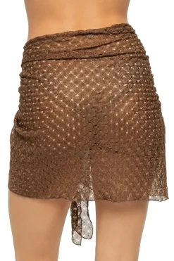 Elif Sarongs / Pareos-Metallic Crochet Short Cover Pareo