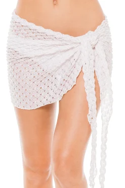 Elif Sarongs / Pareos-Metallic Crochet Short Cover Pareo