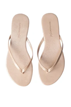 Summerful Footwear-Metallic Thong Flip Flops