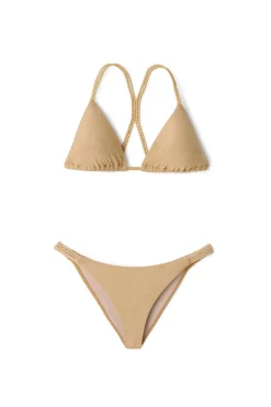 PQ Swim Triangle|Bikinis-Metallic Triangle Bikini Top