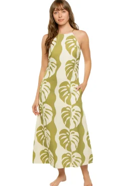 Mon Renn Sundresses-Midsummer Palm Midi Dress
