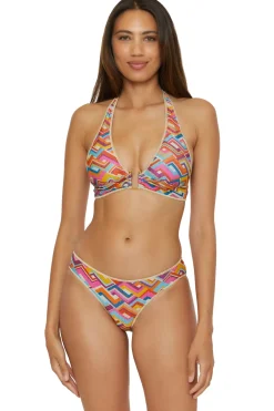 Becca by Rebecca Virtue Triangle|Halter-Mira Banded Halter Bikini Top