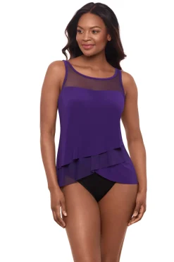 Miraclesuit High Neck|Tank-Mirage Mesh Tankini Top