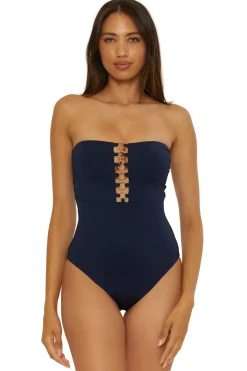 Trina Turk Halter|Plunge-Monaco Bandeau One Piece Swimsuit