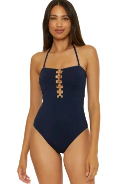 Trina Turk Halter|Plunge-Monaco Bandeau One Piece Swimsuit