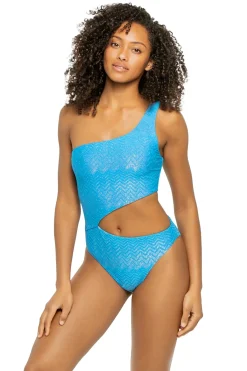 Melissa Odabash Asymmetrical|Monokini / Cut Out-Nassau Ocean Zigzag One Piece Swimsuit