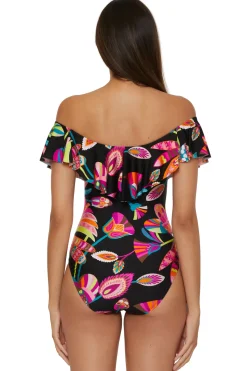 Trina Turk Bandeau|One Pieces-Off The Shoulder Ruffle One Piece Swimsuit