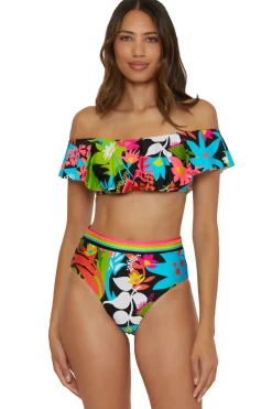 Trina Turk Bandeau|Bikinis-Off-The-Shoulder Ruffle Bandeau Bikini Top