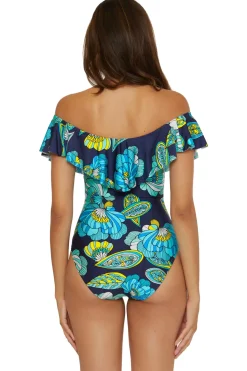 Trina Turk Bandeau|One Pieces-Off-The-Shoulder Ruffle One Piece Swimsuit