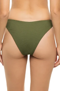 Montce Swim High Leg|Brazilian / Cheeky-Olive Scrunch Lulu Brazilian Bikini Bottom