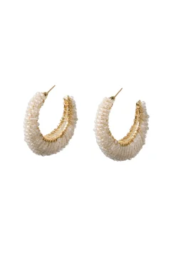 Cara Couture Jewelry-Pearl Hoop Earrings