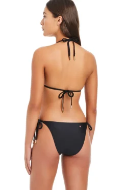 Red Carter Triangle|Halter-Pearl Triangle Bikini Top