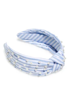 Shiraleah Hair Accessories-Pearls and Stripes Knotted Headband