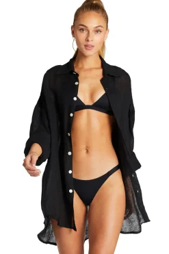Vitamin A Shirt Dresses-Playa Button Down Shirt Dress