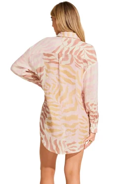 Vitamin A Shirt Dresses-Playa Linen Button Down Shirt Dress