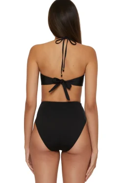 Trina Turk Halter|Bandeau-Pleated Bandeau Bikini Top