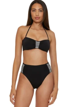 Trina Turk Halter|Bandeau-Pleated Bandeau Bikini Top
