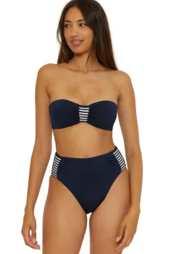 Trina Turk Halter|Bandeau-Pleated Bandeau Bikini Top