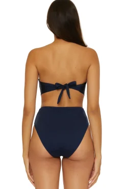 Trina Turk Halter|Bandeau-Pleated Bandeau Bikini Top