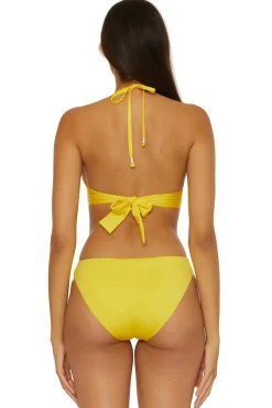 Trina Turk Triangle|Halter-Pleated Halter Bikini Top