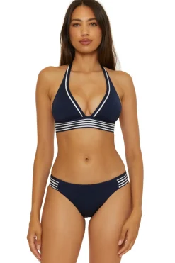 Trina Turk Triangle|Halter-Pleated Halter Bikini Top