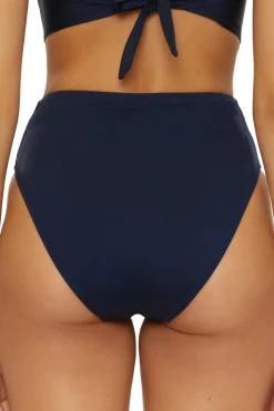 Trina Turk High Leg|High Waist-Pleated High Waist Bikini Bottom