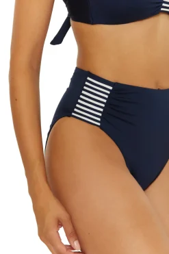 Trina Turk High Leg|High Waist-Pleated High Waist Bikini Bottom