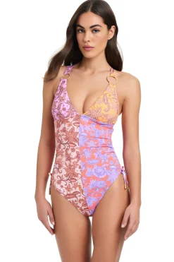 Red Carter Plunge|One Pieces-Plunge One Piece Swimsuit