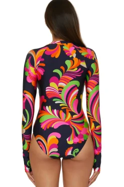 Trina Turk Plunge|One Pieces-Poolside Lace-Up Surfsuit