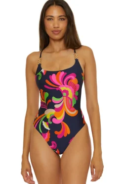 Trina Turk High Leg|One Pieces-Poolside Swirl One Piece Swimsuit