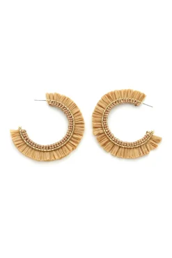 Frill Jewelry-Raffia Hoop Earrings