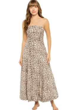 Kivari Sundresses-Linen Strapless Maxi Dress