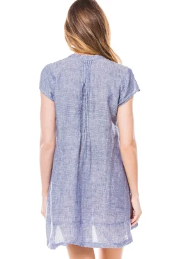 CP Shades Tunics-Regina Cap Sleeve Pleated Tunic