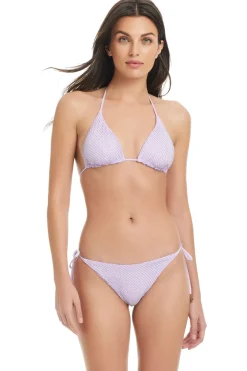 Red Carter Triangle|Halter-Rhinestone Triangle Bikini Top