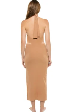 Stillwater Sundresses-Rib Halter Cut Away Midi Dress