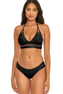 Isabella Rose Halter|Bikinis-Ribbed Halter Bikini Top