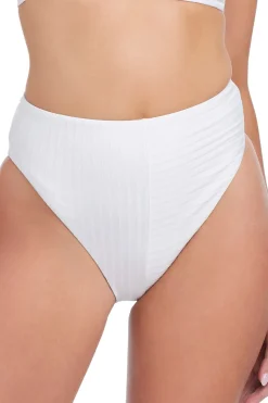 Sanctuary High Leg|High Waist-Ribbed High Waist Bikini Bottom