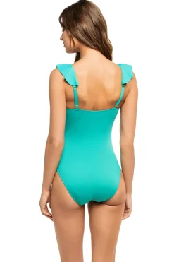 Cerulean Sea Tank|One Pieces-Ruffle One Piece Swimsuit