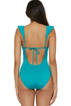 Trina Turk Plunge|One Pieces-Ruffle One Piece Swimsuit